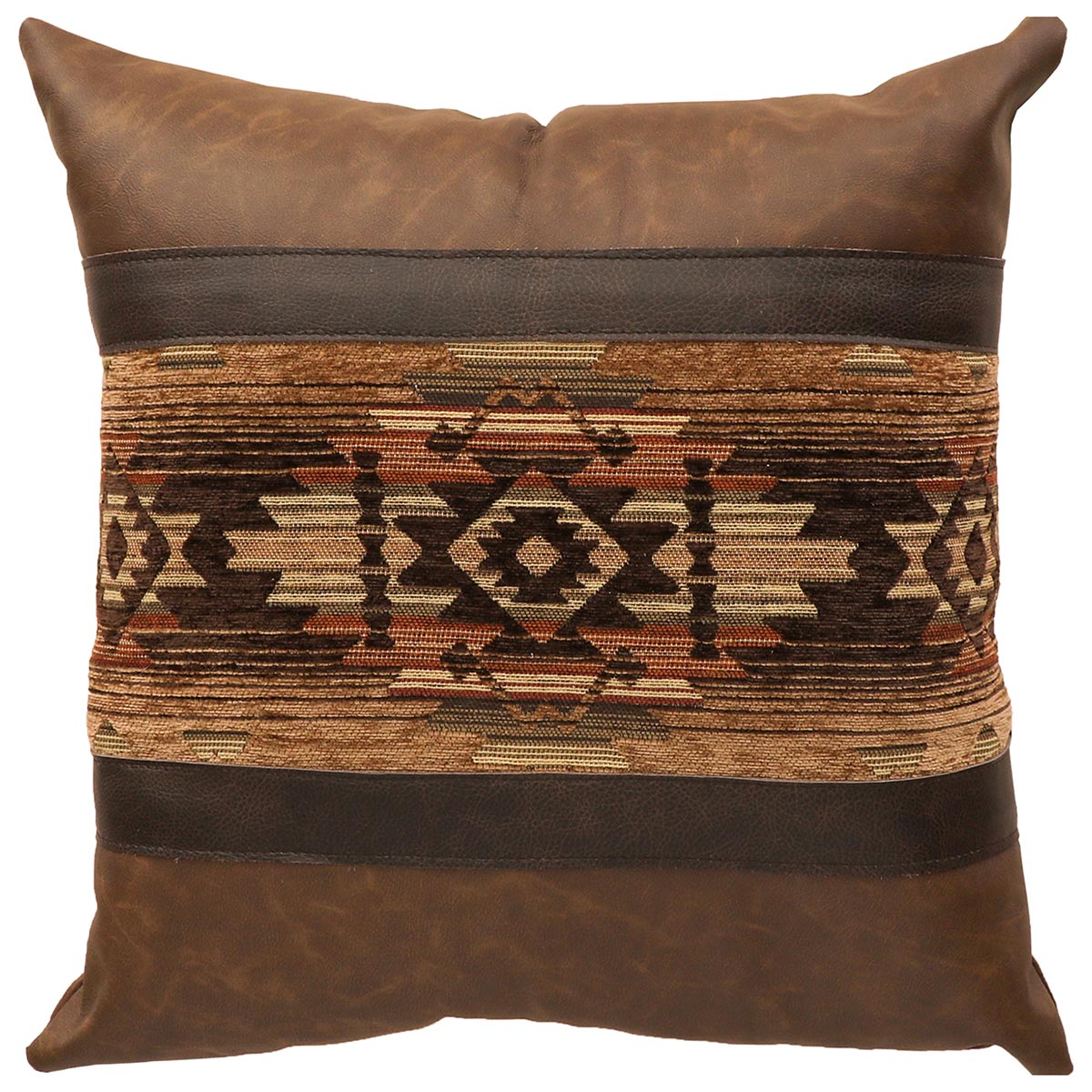Hitchin' Post Leather Square Pillow
