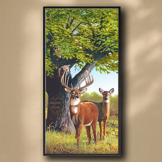 Whitetail Couple Personalized Wall Art