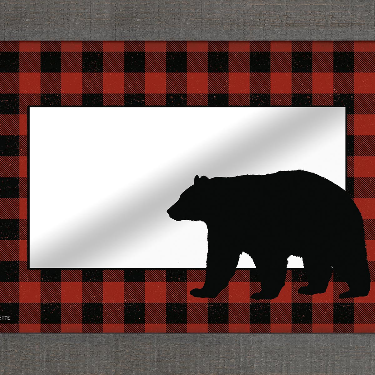 Plaid Bear Mirror