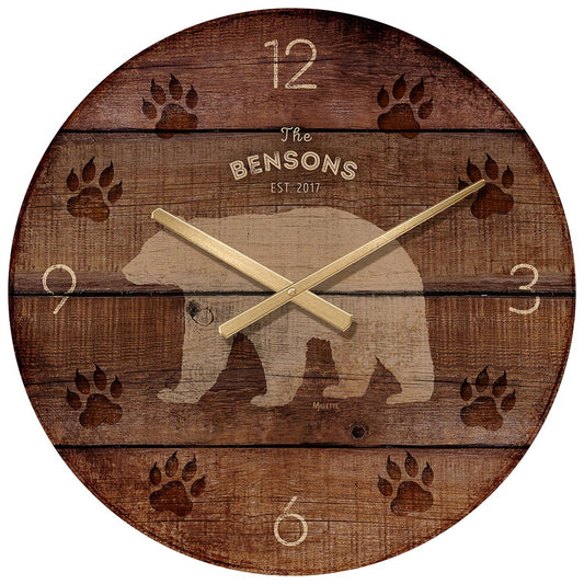 Bear Time Personalized Wall Clock
