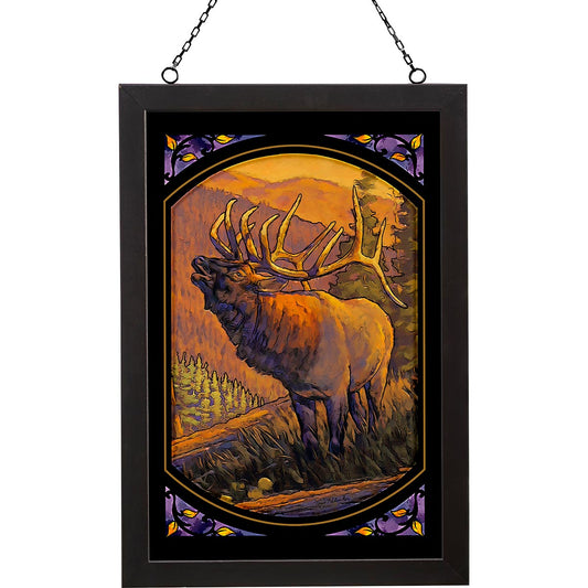 Golden Elk Stained Glass Art