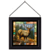 Mountainside Elk Stained Glass Art