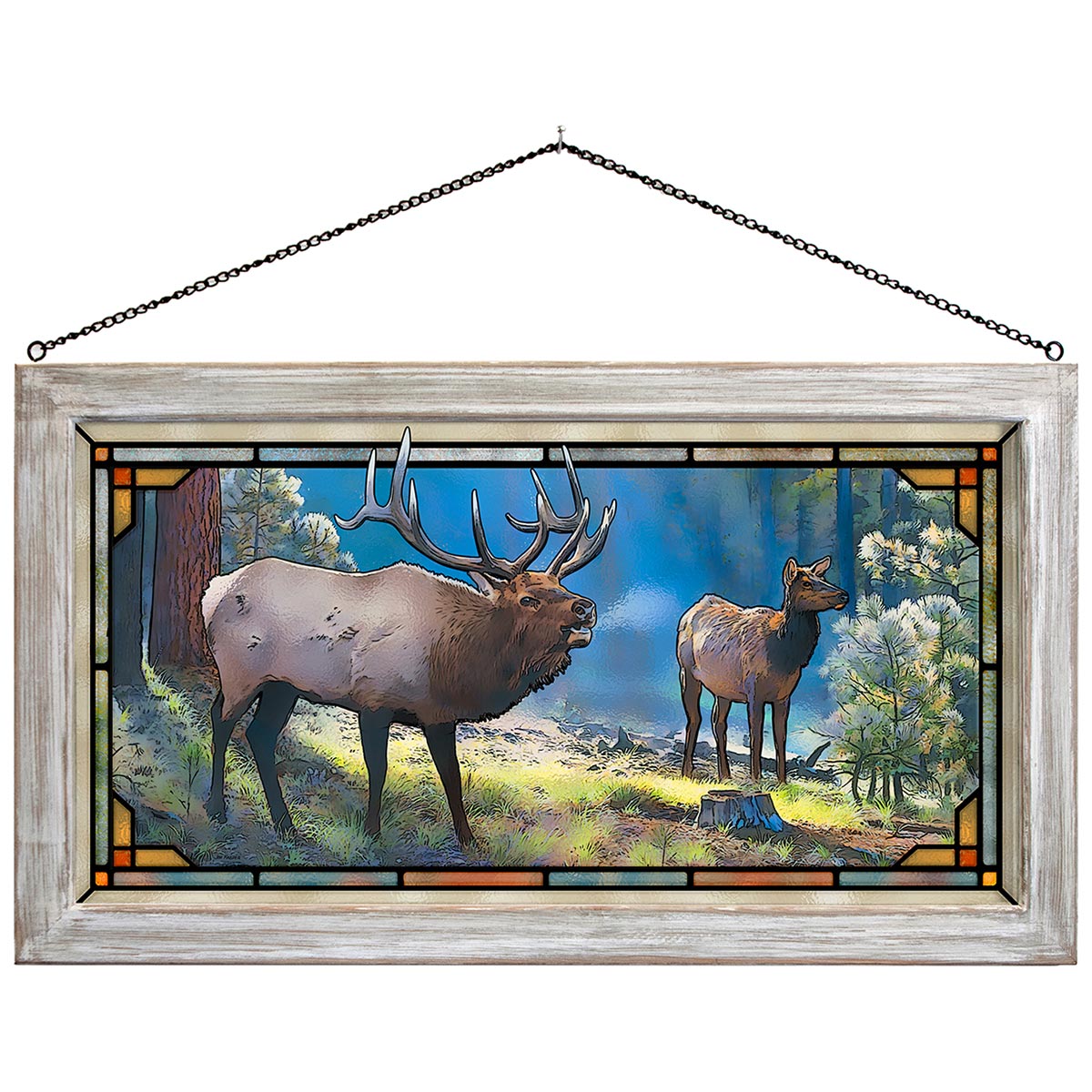 Lakeside Elk Stained Glass Art