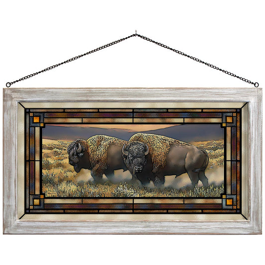 Golden Bison Stained Glass Art