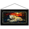 Polar Bear Sunset Stained Glass Art