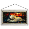 Polar Bear Sunset Stained Glass Art