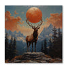 Crimson Moon Elk Canvas