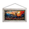 Sunset Ridge Elk Stained Glass Art