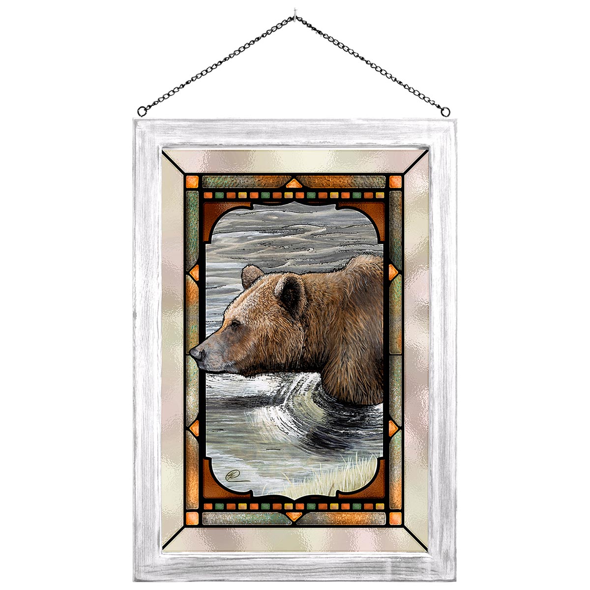 River Bear Stained Glass Art