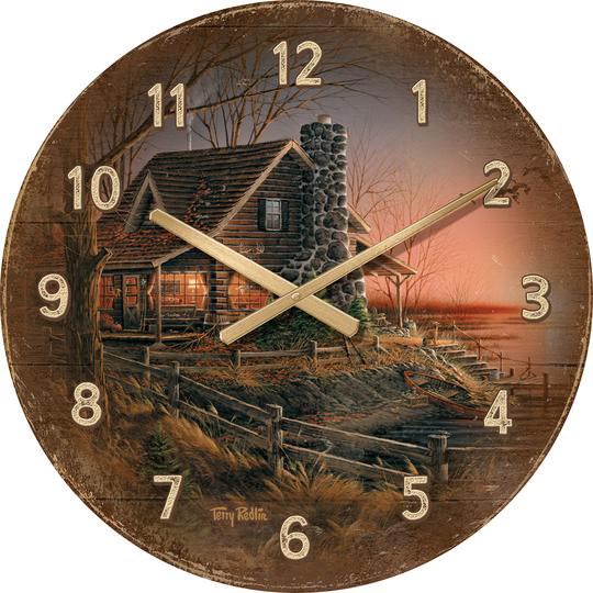 Rustic Clocks & Wildlife Clocks: Cabin Comforts Wall Clock | Black