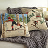 Skiing Hooked Wool Pillows