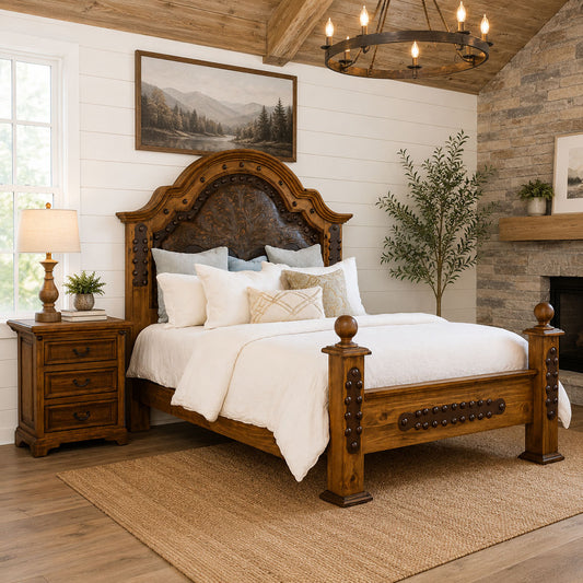 Alamo Tooled Leather Bed