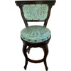Spanish Heritage Swivel Counter Stool with Back - Turquoise