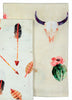 Flowering Cactus & Skulls Tea Towels - Set of 5