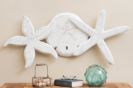 Antique Sand Dollar and Starfish Wall Hanging - OVERSTOCK