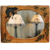 Lazy Bear Carved Wood Mirror