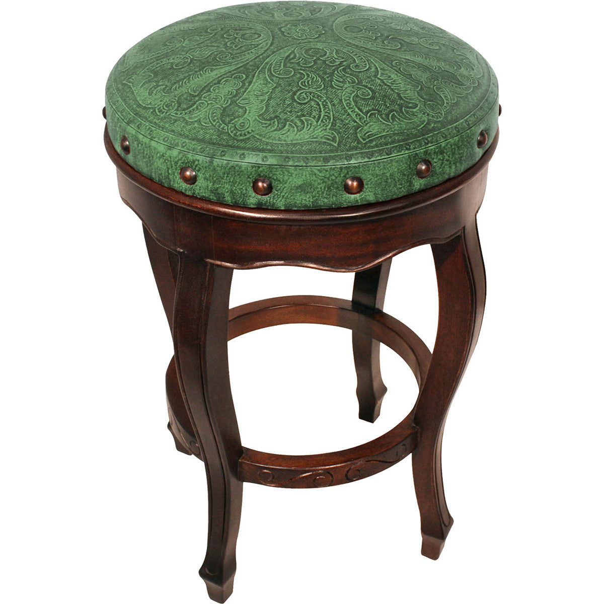 Colonial Style Counter Stools Spanish Heritage Round Counter Stool - Colonial Green | Black Forest Decor