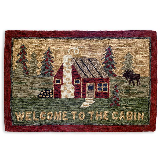 Welcome to the Cabin Hooked Rug - OUT OF STOCK UNTIL 11/04/2026