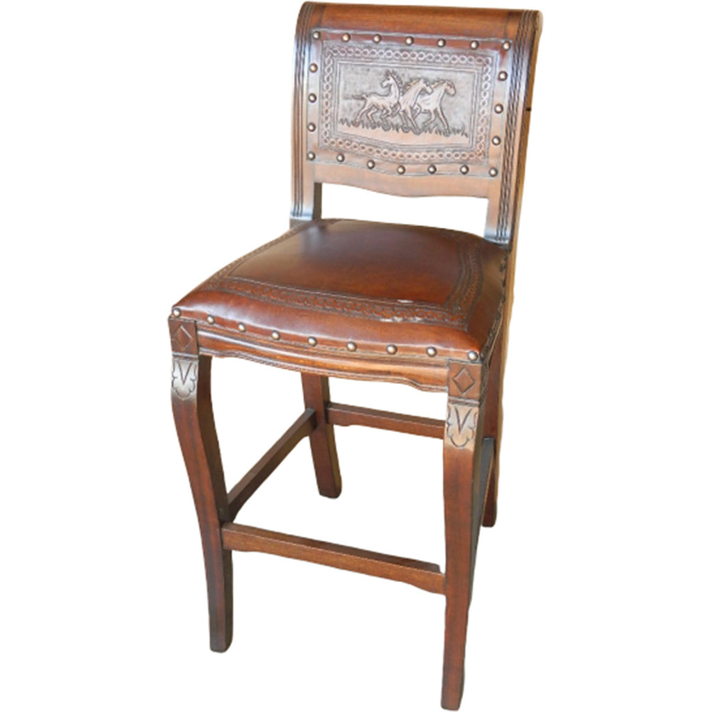Imperial Barstool - Running Horses & Rustic