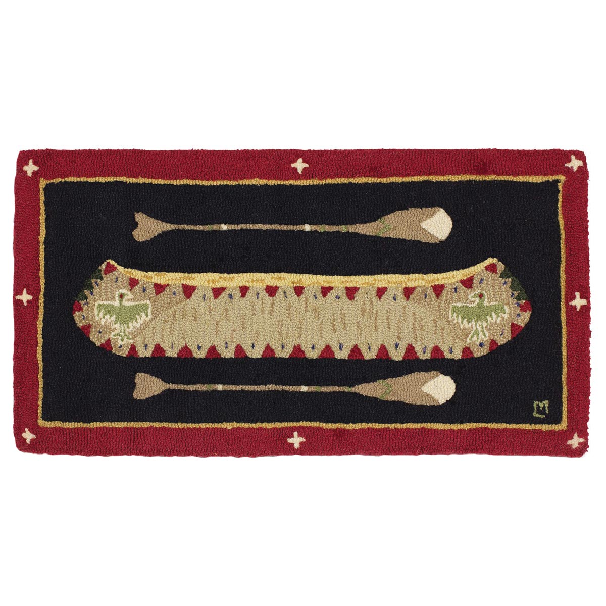 Red Longboat Hooked Wool Accent Rug
