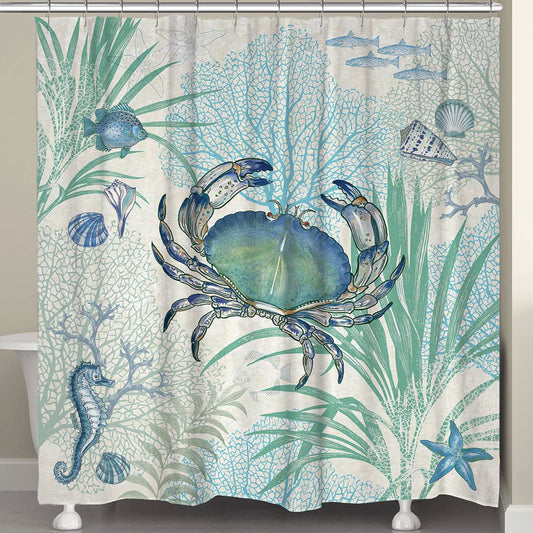 Blue Sea Life Shower Curtain - OVERSTOCK