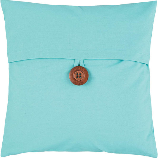 Aqua Button Feather Down Pillow - OVERSTOCK