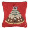 Teepee Hooked Wool Pillow
