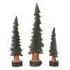 Wood Carved Pine Trees - Set of 3