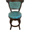 Spanish Heritage Swivel Barstool with Back - Teal