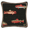 Trout Hooked Wool Pillow