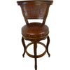 Spanish Heritage Swivel Barstool with Back - Rustic