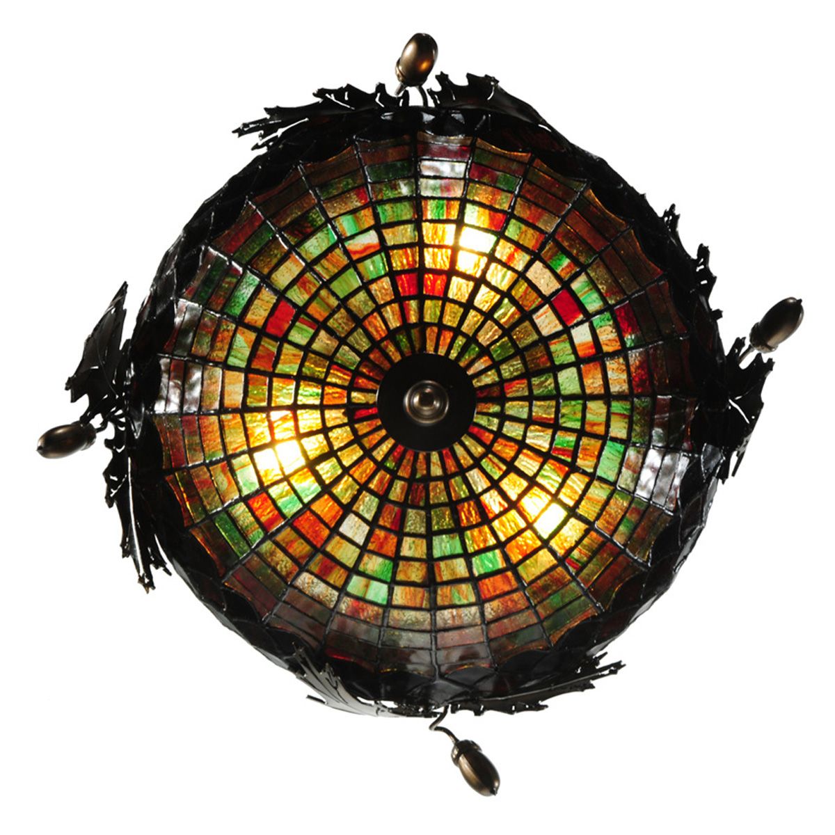 Autumn Oak Semi Flush Mount Fixture - 15 Inch