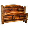 Barnwood Arched Bed with Tree Carvings