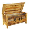 Barnwood Blanket Chest with Tree Carving - 48 Inch