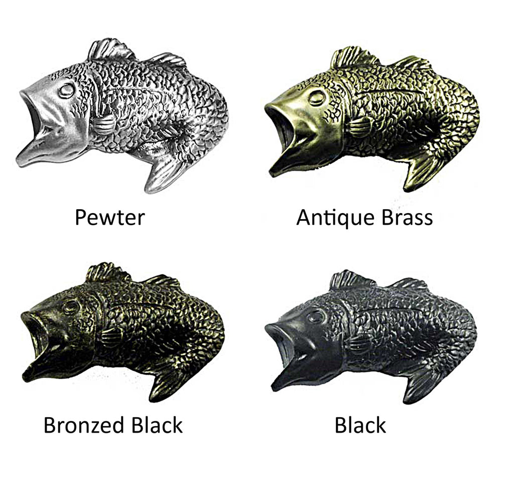 Bass Fish Cabinet Pull - Set of 2
