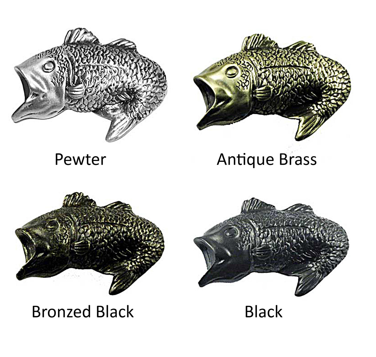 Bass Fish Cabinet Pull - Set of 2