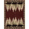 Bear Forest Plaid Red Rug - 5 x 7