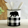 Bear Plaid Ceramic Utensil Holder and Canisters