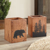 Bear Shadow Wood Waste Basket