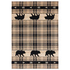 Bears & Arrows Beige Plaid Rug - 2 x 3