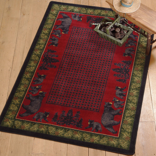 Big Sky Bear Family Multicolor Rug Collection