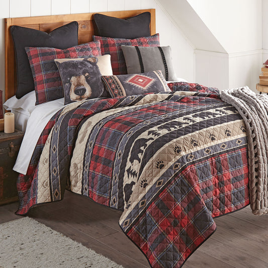 Black Bear Ridge Plaid Quilt Bedding Collection