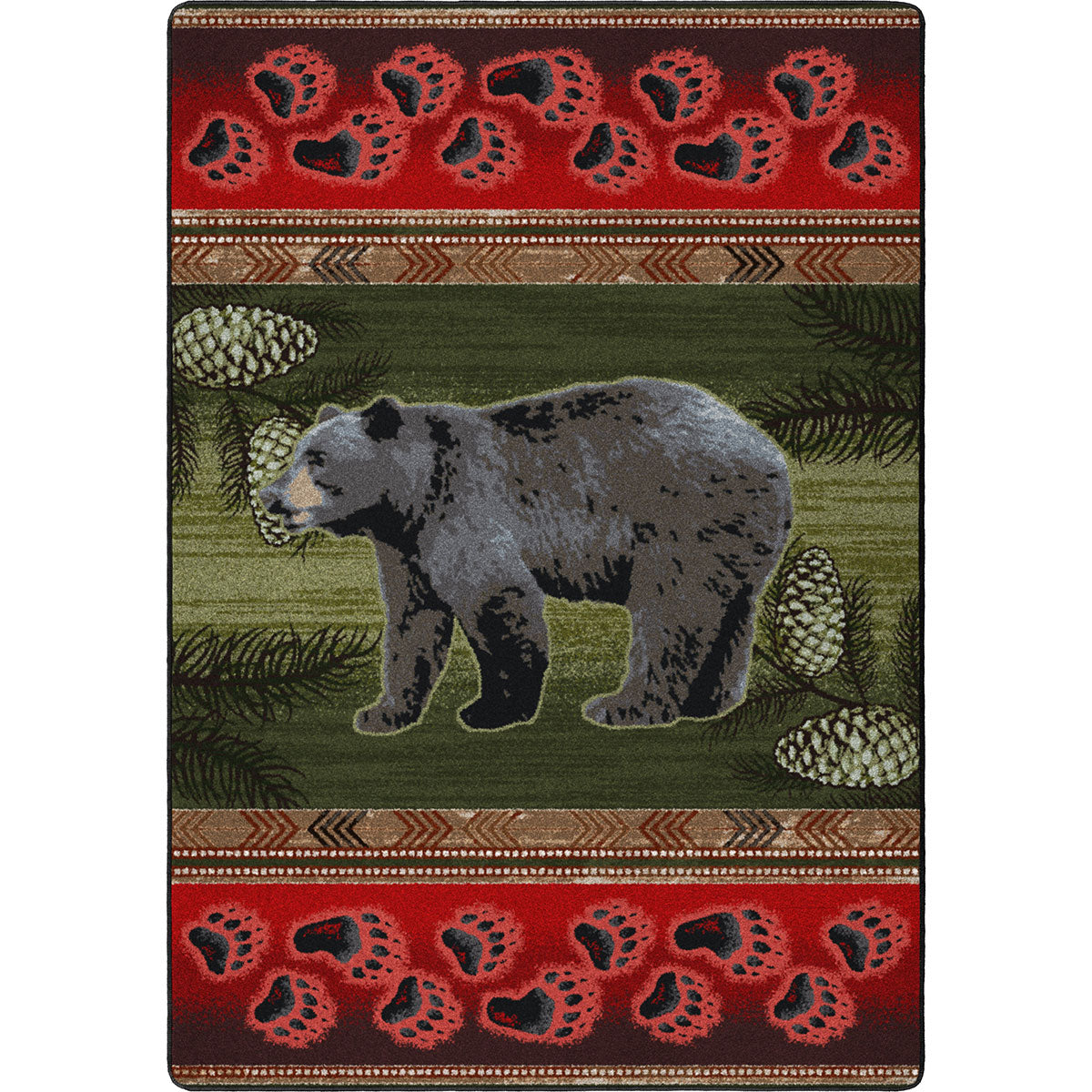 Black Bear Tracks Rug - 3 x 4