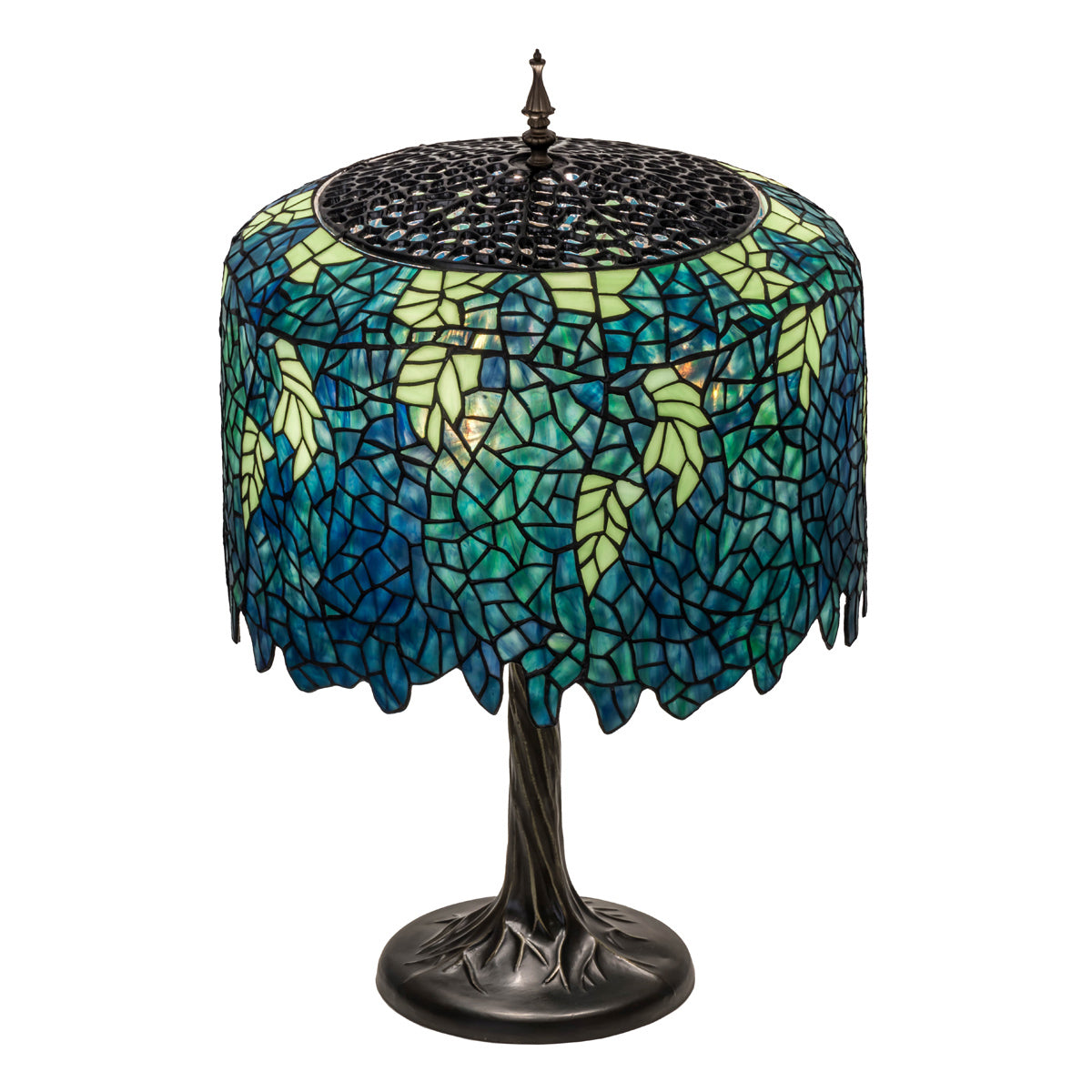 Blue Blooms Table Lamp - 28 Inch