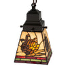 Burgundy Pinecones Square Mini Pendant