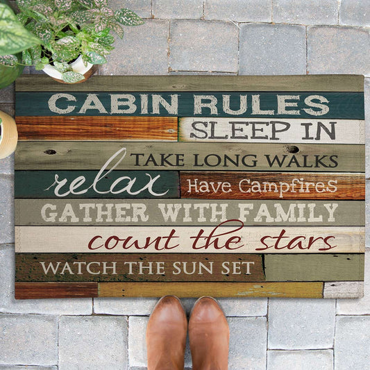 Cabin Rules Outdoor Rugs