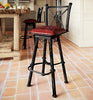 Coronado Iron Stool with Back - Antique Red