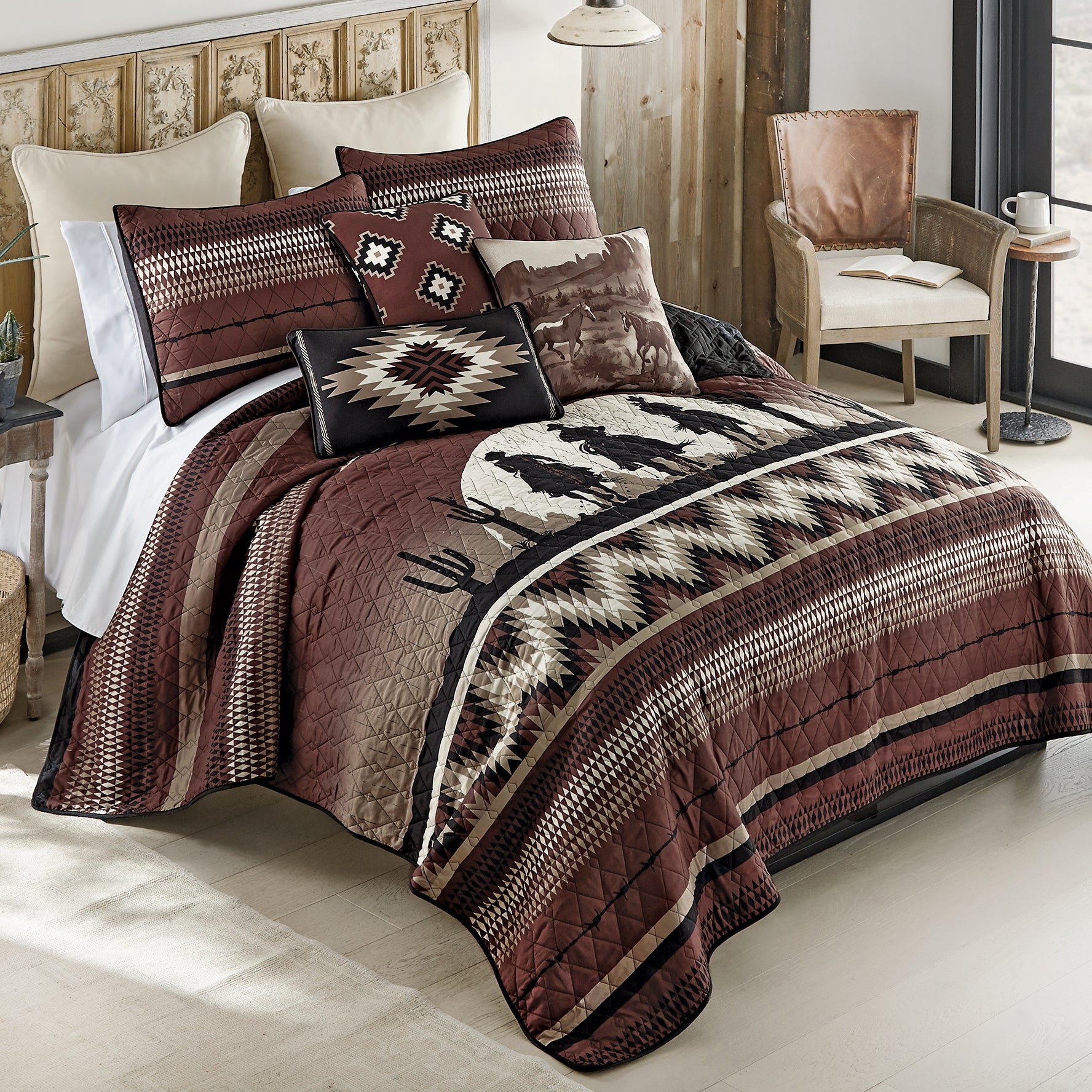 Cowboy Horizon Quilt Bed Set - Queen