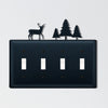 Deer & Pines Quadruple Switch Cover