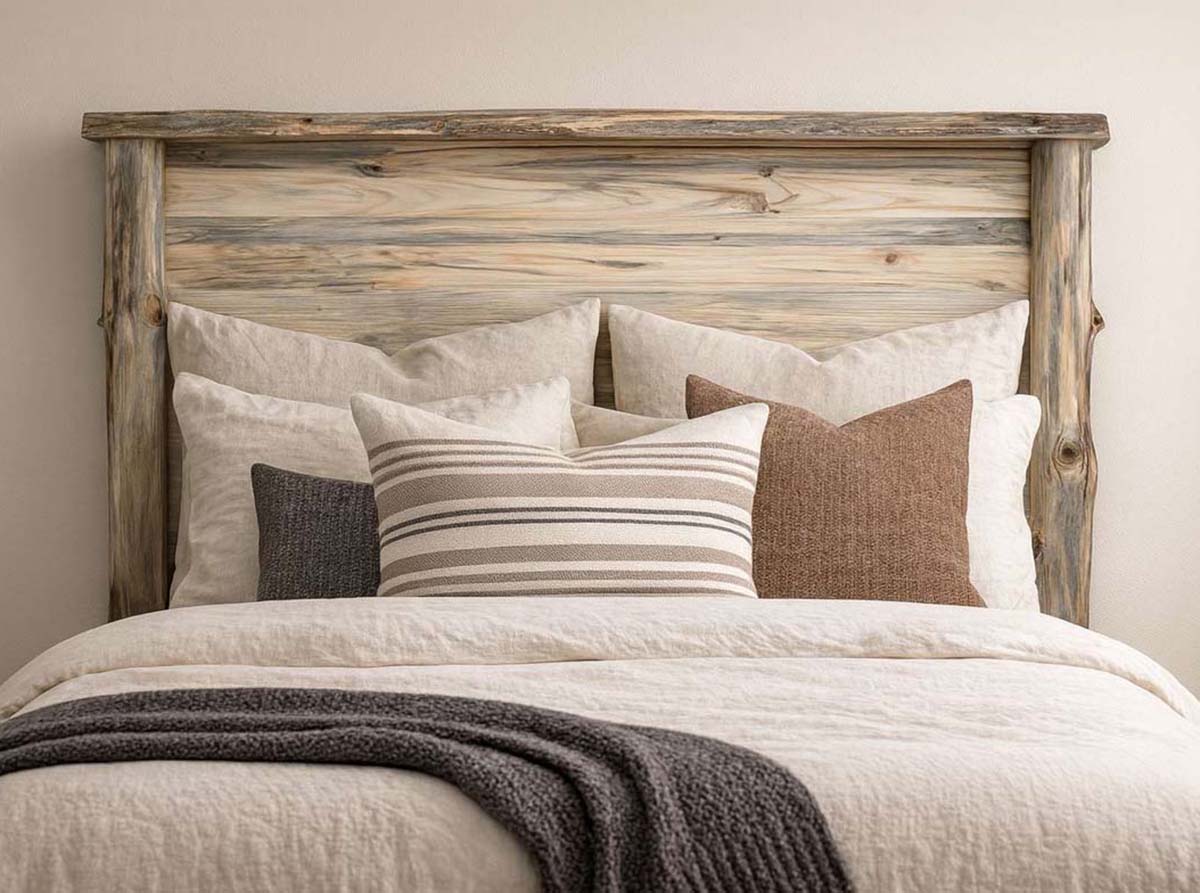 Denton Smooth Sawn Solid Slab Headboard
